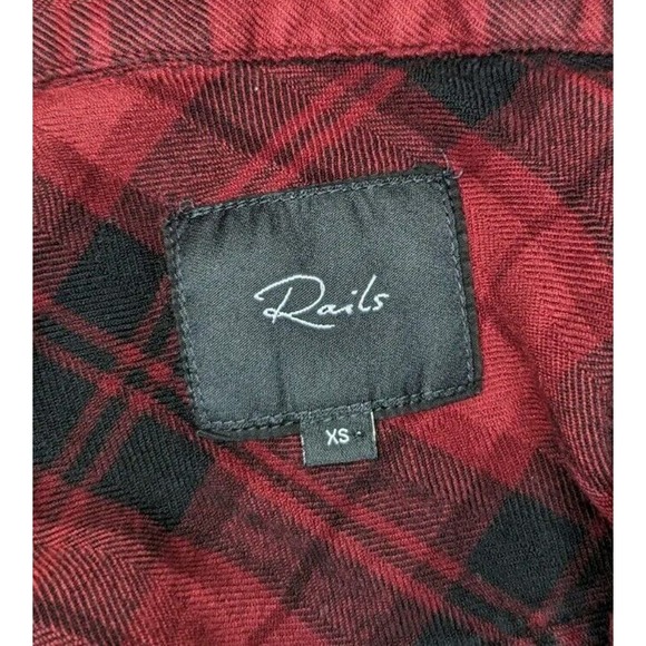 Rails Hunter Crimson Pitch Plaid Button Down Long Sleeve Top Size XS - Picture 8 of 11